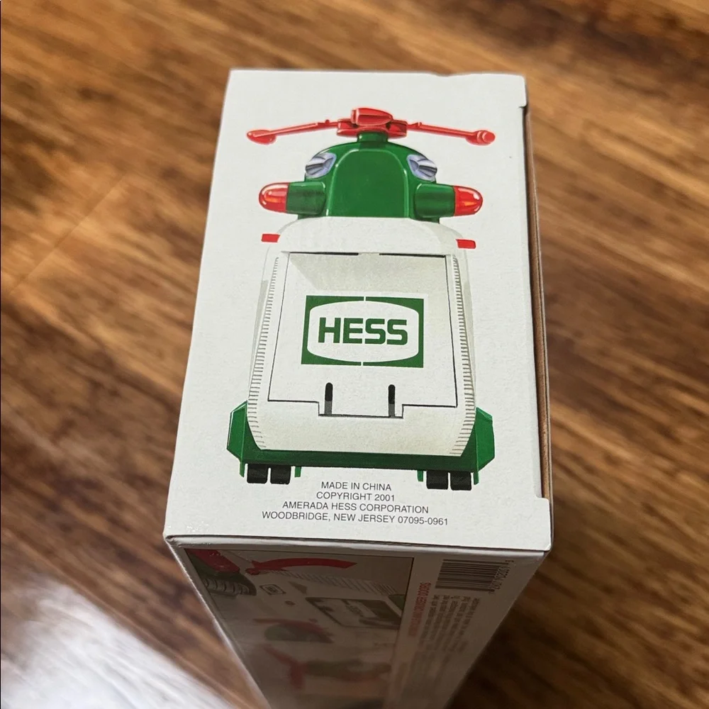 Vintage Hess 2001 Helicopter with Motorcycle and Cruiser collectible new in box